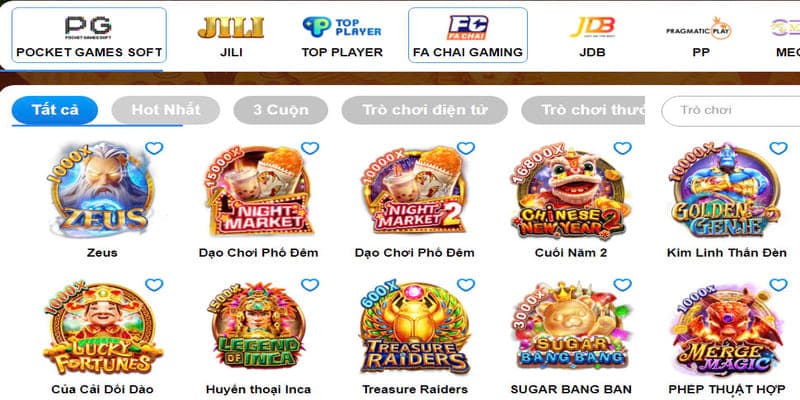 Sảnh nổ hũ FA Chai Gaming tại RR88